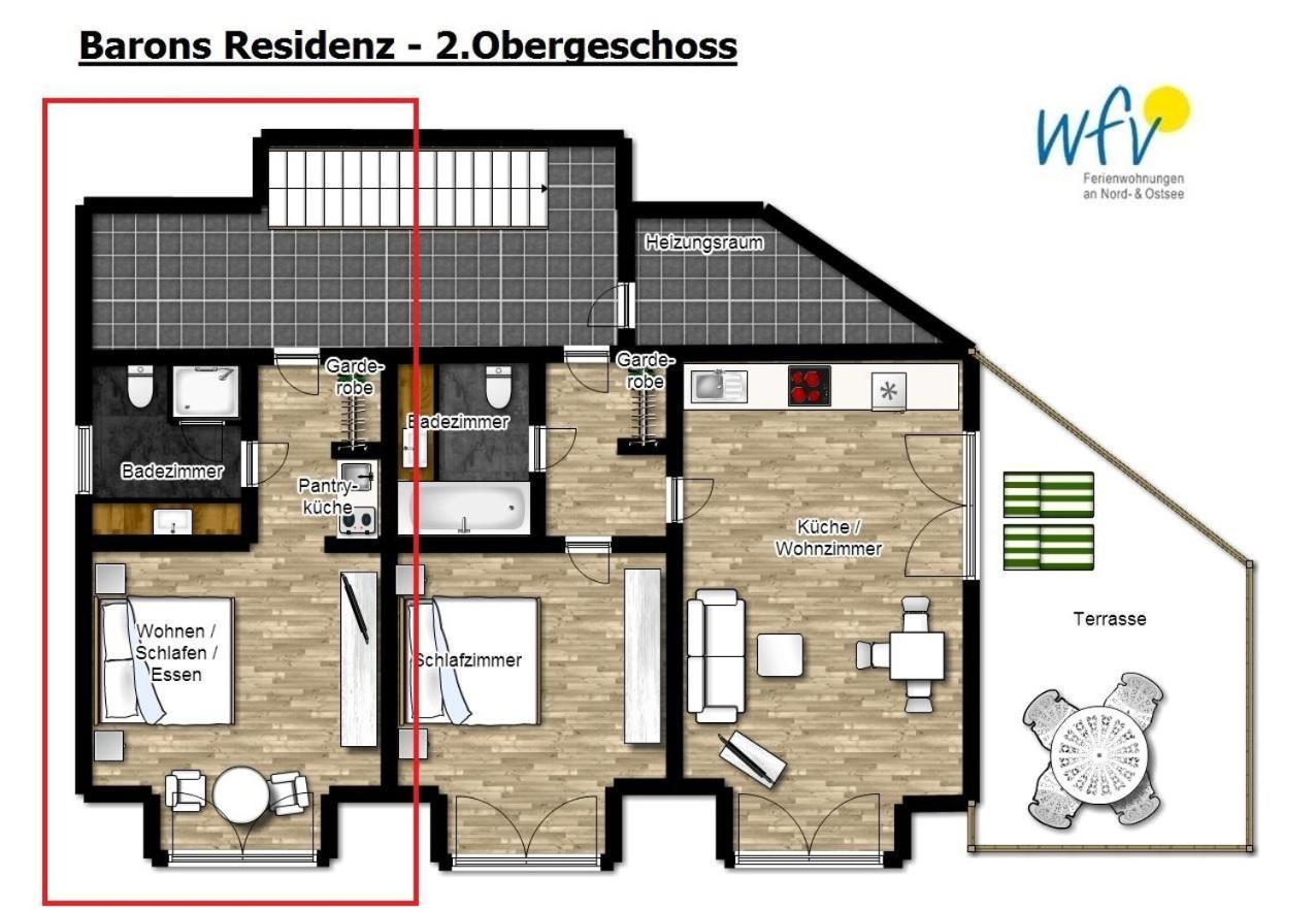 Barons Residenz Ferienwohnung 7 博尔库姆 外观 照片